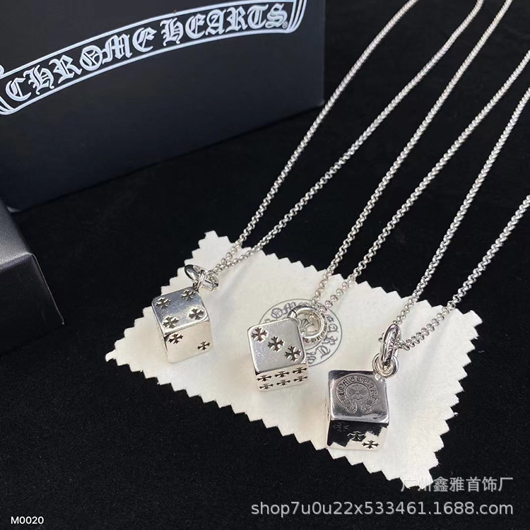 ch Croza New Style Retro Dice Necklace Fashion European and American Simple Punk Trend Personalized Men and Women Couple Necklace
