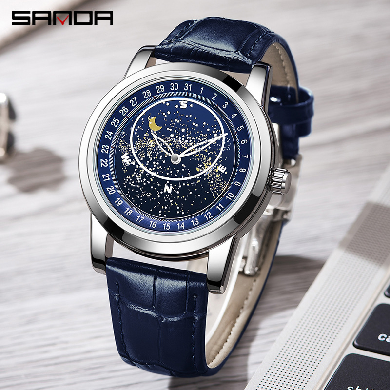 Sanda tremolo best selling explosions stars men's watch romantic starry sky bright stars quartz watch a generation of hair