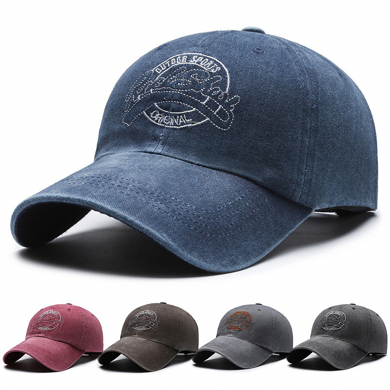 Cap Trendy All-match Washed Denim Baseball Cap Old Cap Outdoor Men's Travel Sunscreen Baseball Cap Cross-border