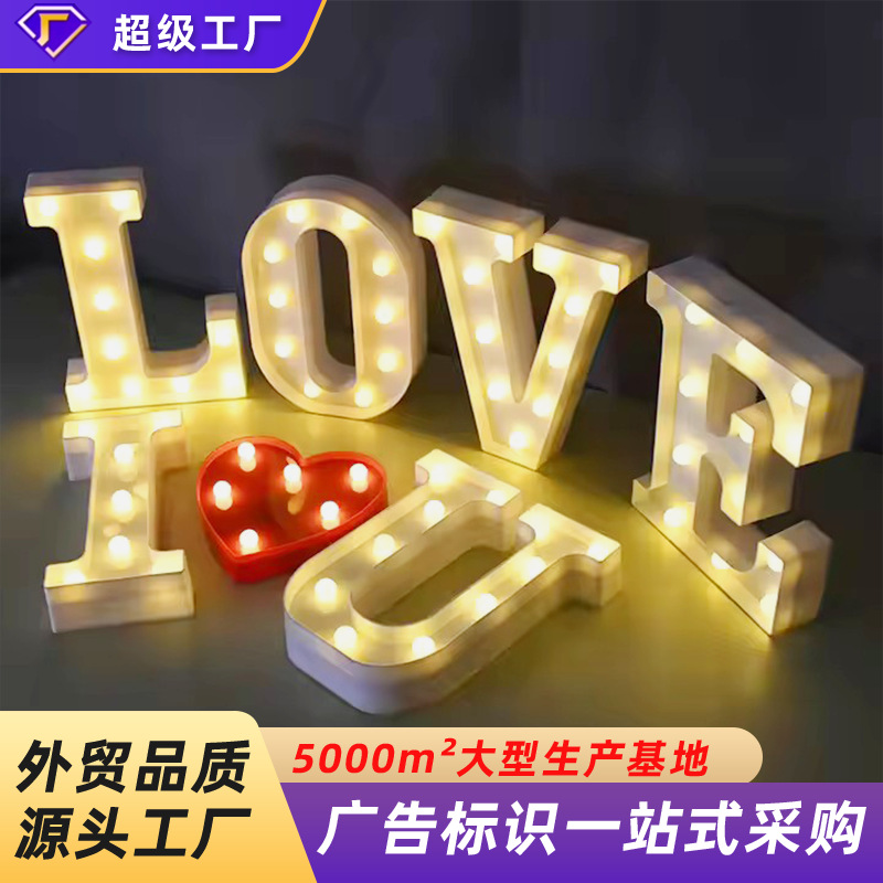 Cross-border Happy Birthday Atmosphere Landing Luminous Word Proposal Wedding Singing Decorative Wall Bulb Word