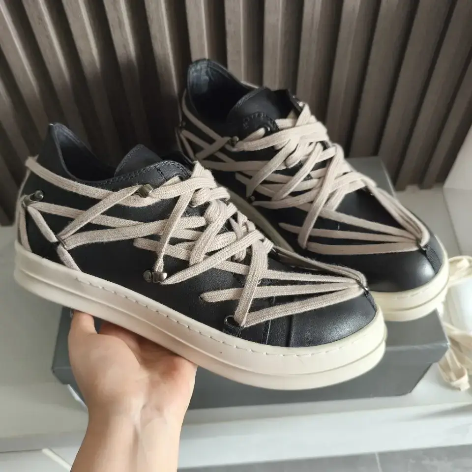 25 Spring and Autumn Low-Top Men's Casual Shoes Pentagram Fashion Easiest for Match Couple Style Trendy Lace-Up Genuine Leather Shoes