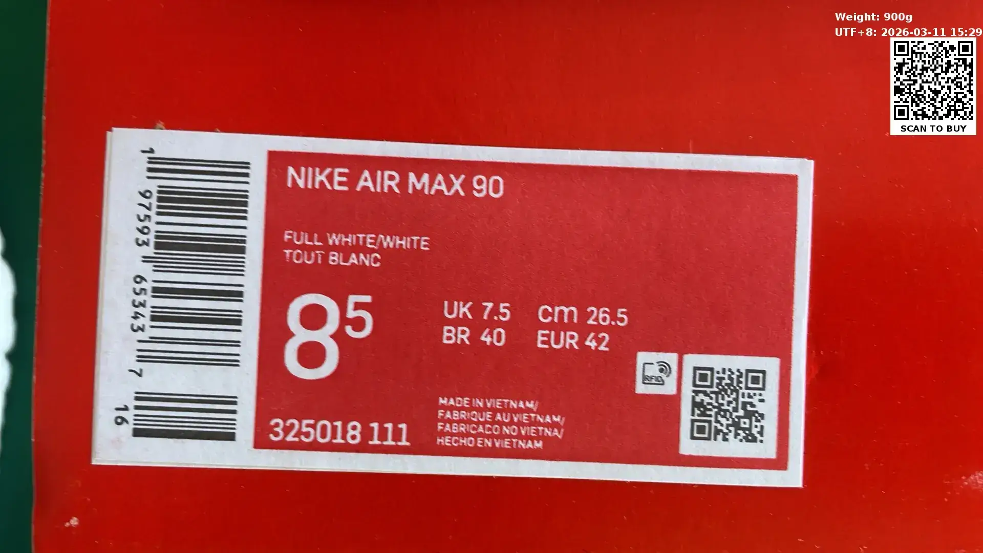 Nike Air Max 90 Full White/White