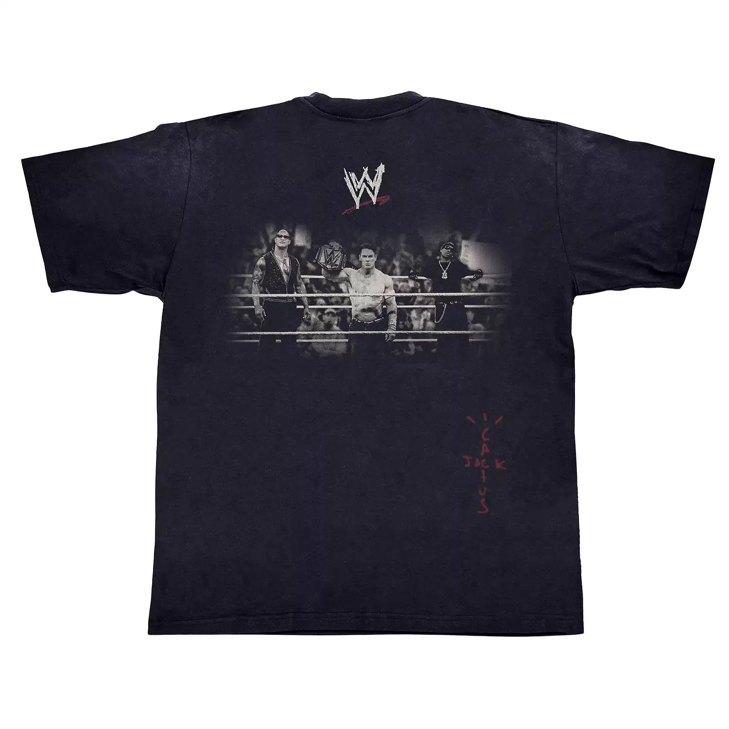 734-Short-Sleeved T-Shirt Wwe Cactus Jack Travis Scott John Cena Wwf Wrestling Foto QC de TAOBAO na Qualit.ly
