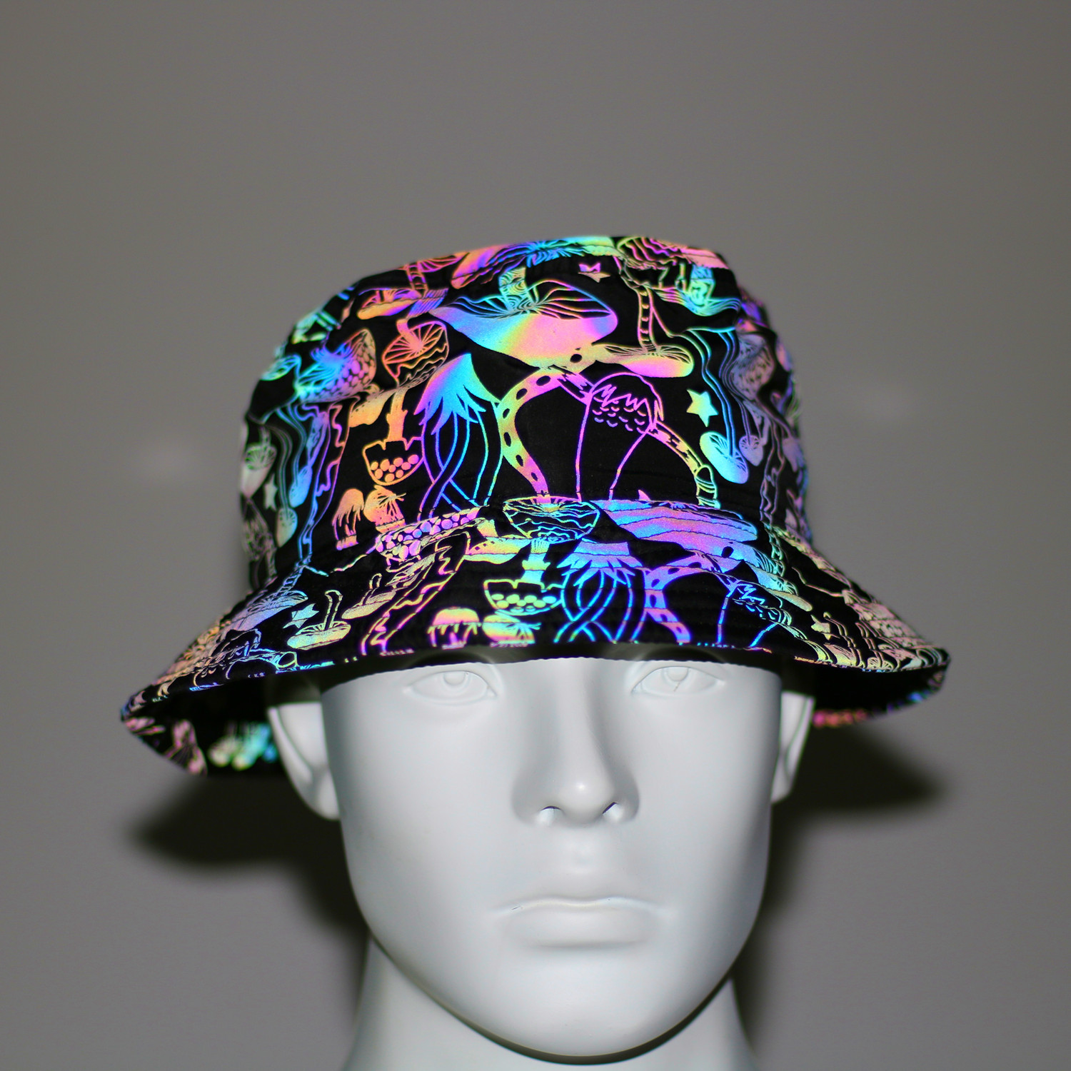 European and American cross-border printing colorful reflective fisherman hat ins Amazon hot selling outdoor sun protection basin hat sun hat