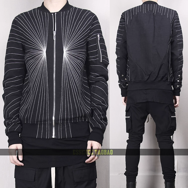 Special Offer: Original Rodrk Dark Pattern Ray Embroidery Ma1 Baseball Pilot Jacket, European and American Men's Fashion