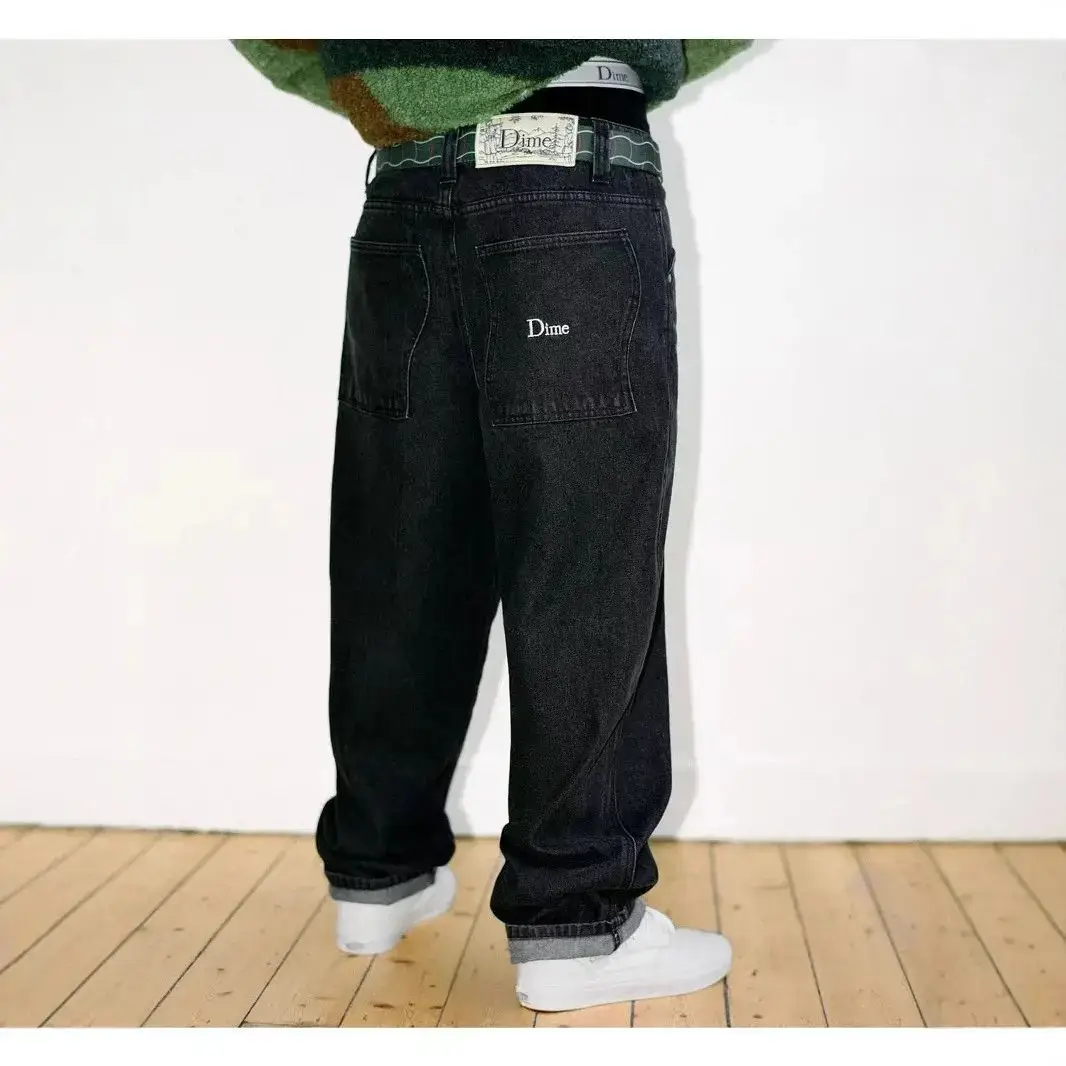 Dime Straight Leg Washed Denim Jeans