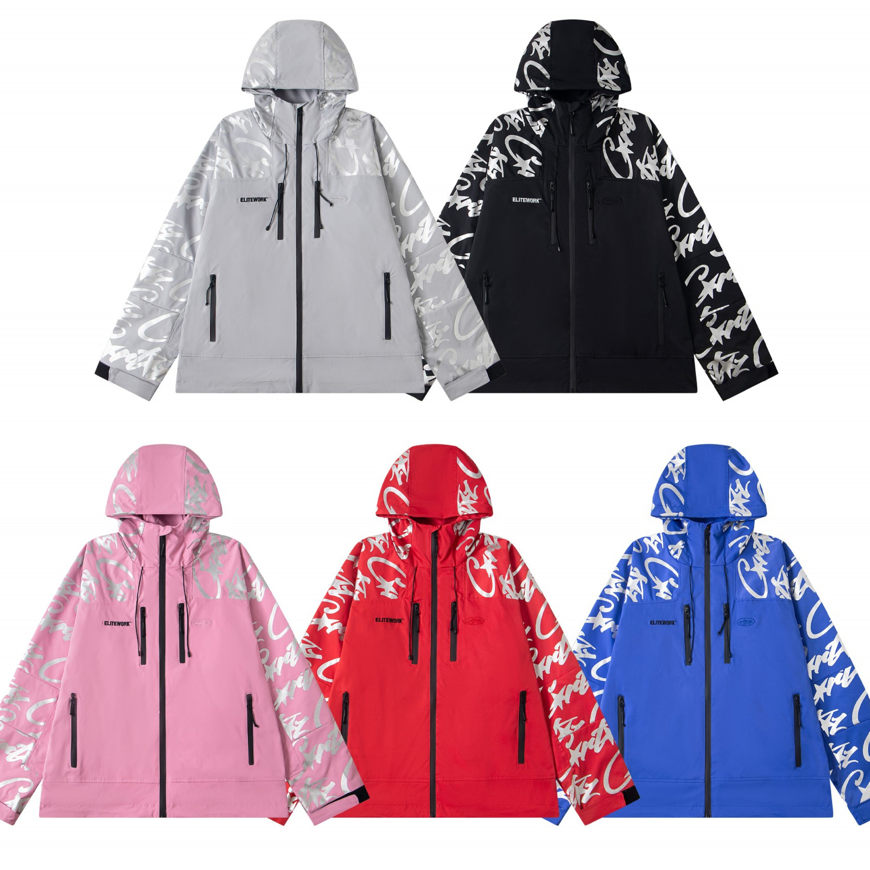 Corteiz Soft Shell Elitework Waterproof Coat Reflective Jacket Hooded Alcatraz Jacket Male