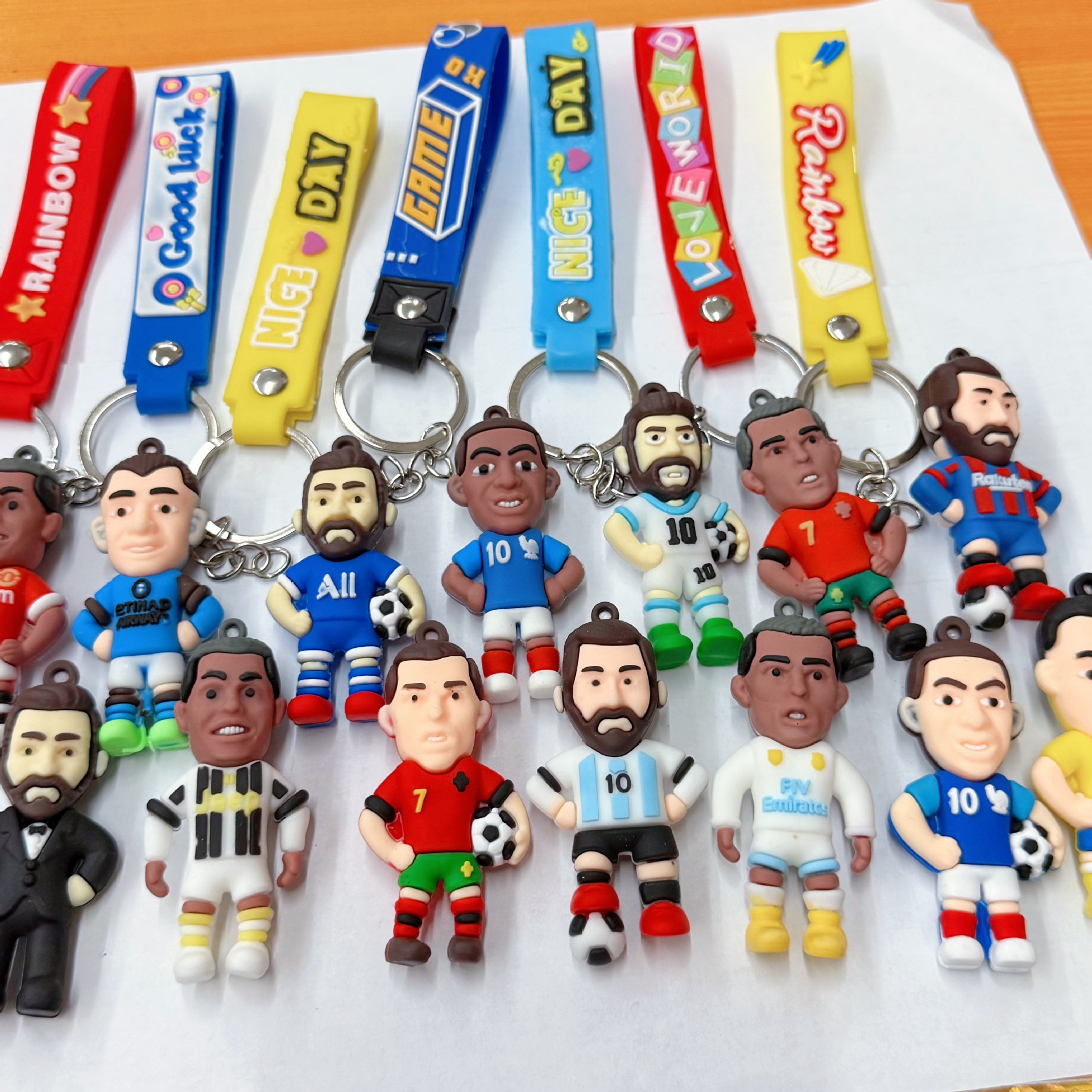 Cross-Border Foreign Trade World Cup Player Messi Keychain 3D Football Star Figurine Car Bag Pendant Gift
