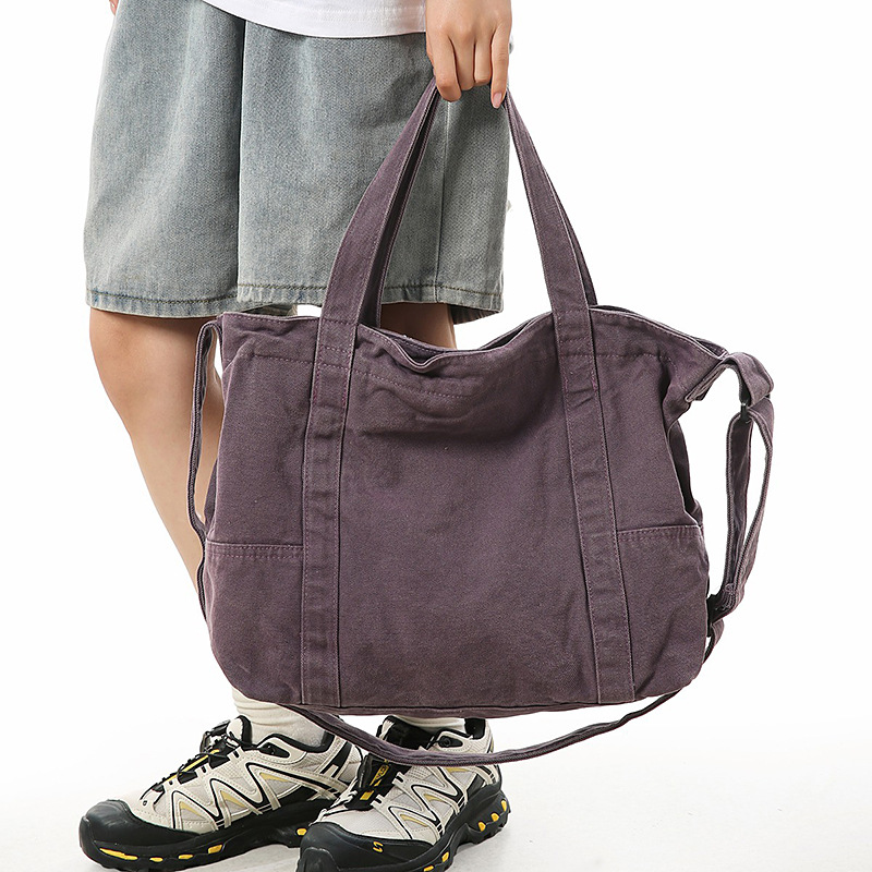 Large-Capacity Casual Canvas Bag for Women 2025 New Retro Literary Handbag Fashion Youth Shoulder Crossbody Bag
