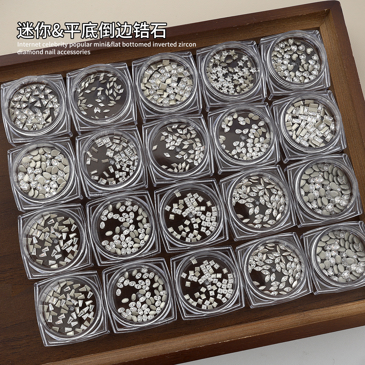 5A Mini Zircon Nail Art Rhinestones Flat-Bottomed Marquise Teardrop Diamond-Shaped Pink Champagne Nail Diamonds Mixed Decorations