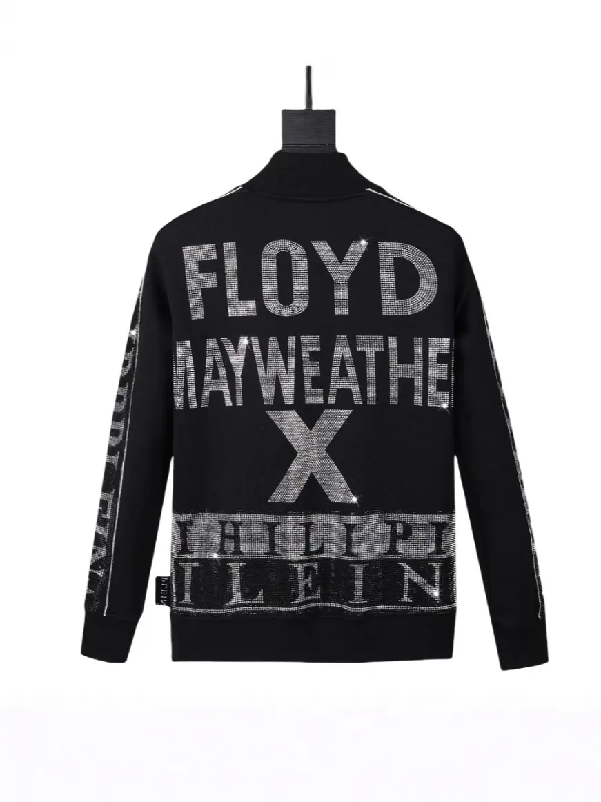 Philip Plante Aliexpress Amazon Cross-Border European and American Street Fashion Rhinestone Letter Men's Zipper Jacket Men