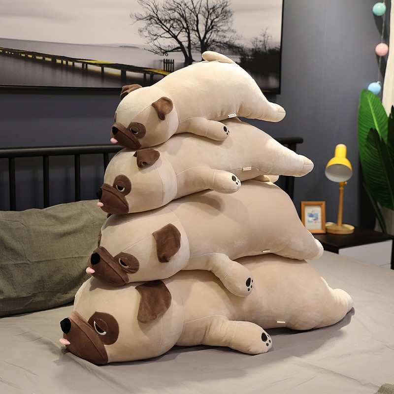 Pug Plush Toy Cute Barking Dog Doll Sleeping Pillow Doll Customizable Logo Cross-Border