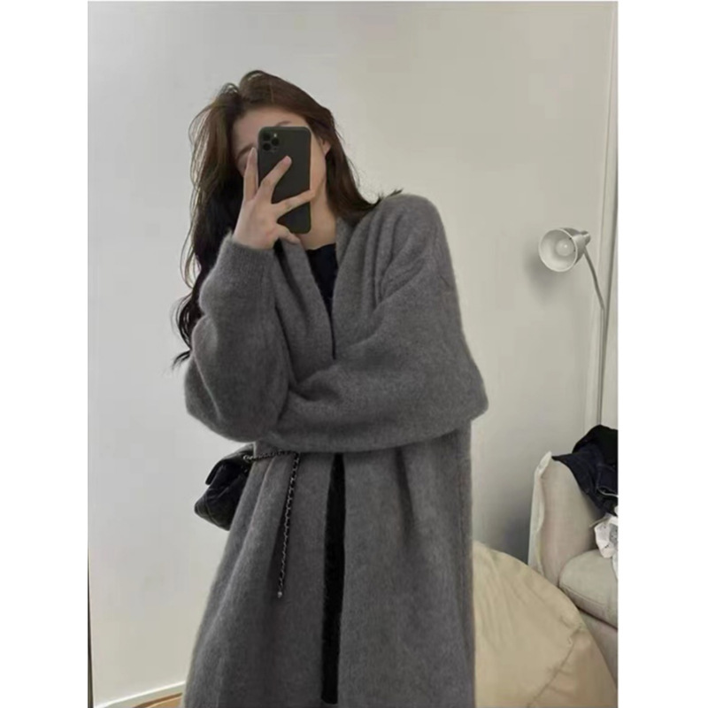 Kaning Soft and Lazy Style Loose Knitted Cardigan for Women 2026 Autumn and Winter New Outerwear Mid-Length Sweater Jacket