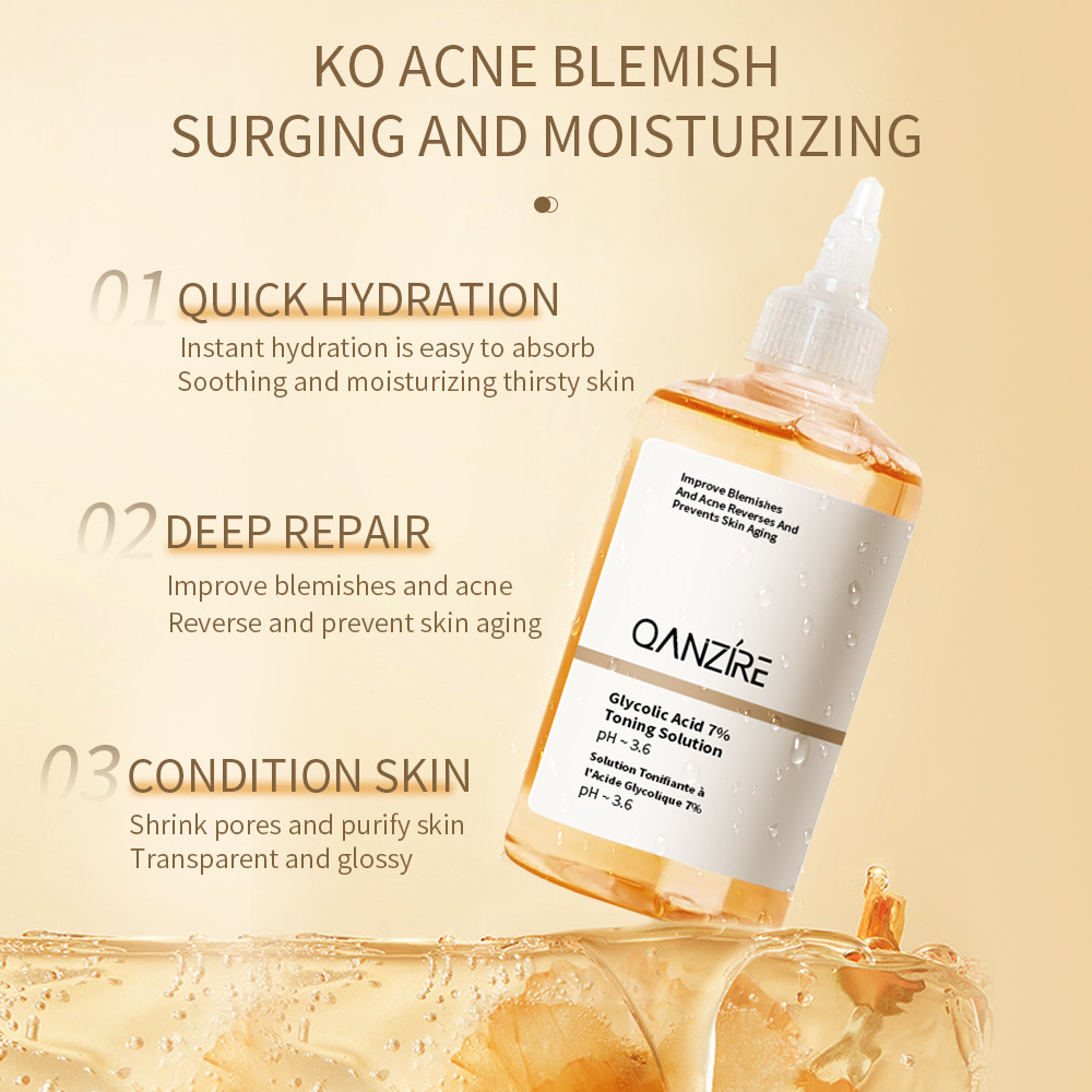 Cross-border full English Glycolic Acid 7% Exfoliating Toner 240ml Glycolic Acid Pox Muscle Essence