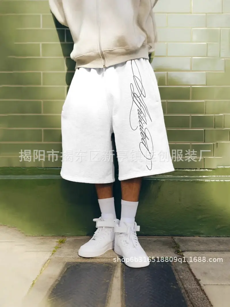 2025 Summer New Cross-Border Direct Sales Washed Personalized Letter Embroidered Shorts Loose Casual Trendy Pants Unisex