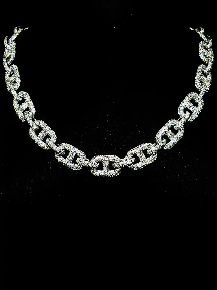 Mr. Blingggggg European and American Hip Hop Jewelry 15mm Full Diamond Couple Style Fashion Pig Nose Rap Style Cuban Refining