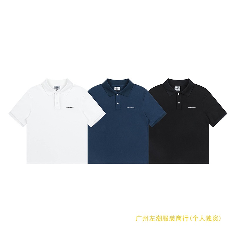 Cross-Border Export New Summer Carhart Classic Small Label Embroidered Flap Pocket Pants Short-Sleeved T-Shirt Polo Shirt Carhart