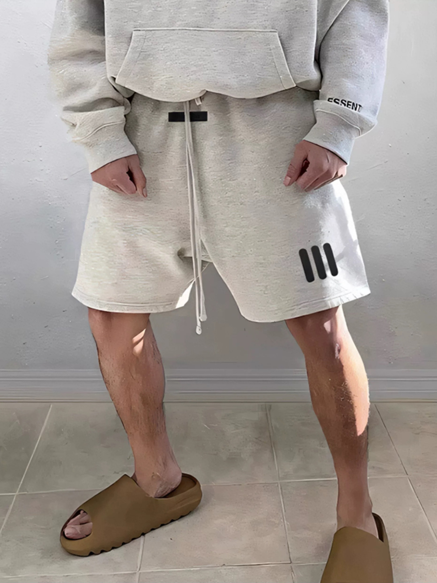 Fog Stack Main Line Essentials Collaboration Three-Stripe Pure Cotton Loose Casual Couple Shorts