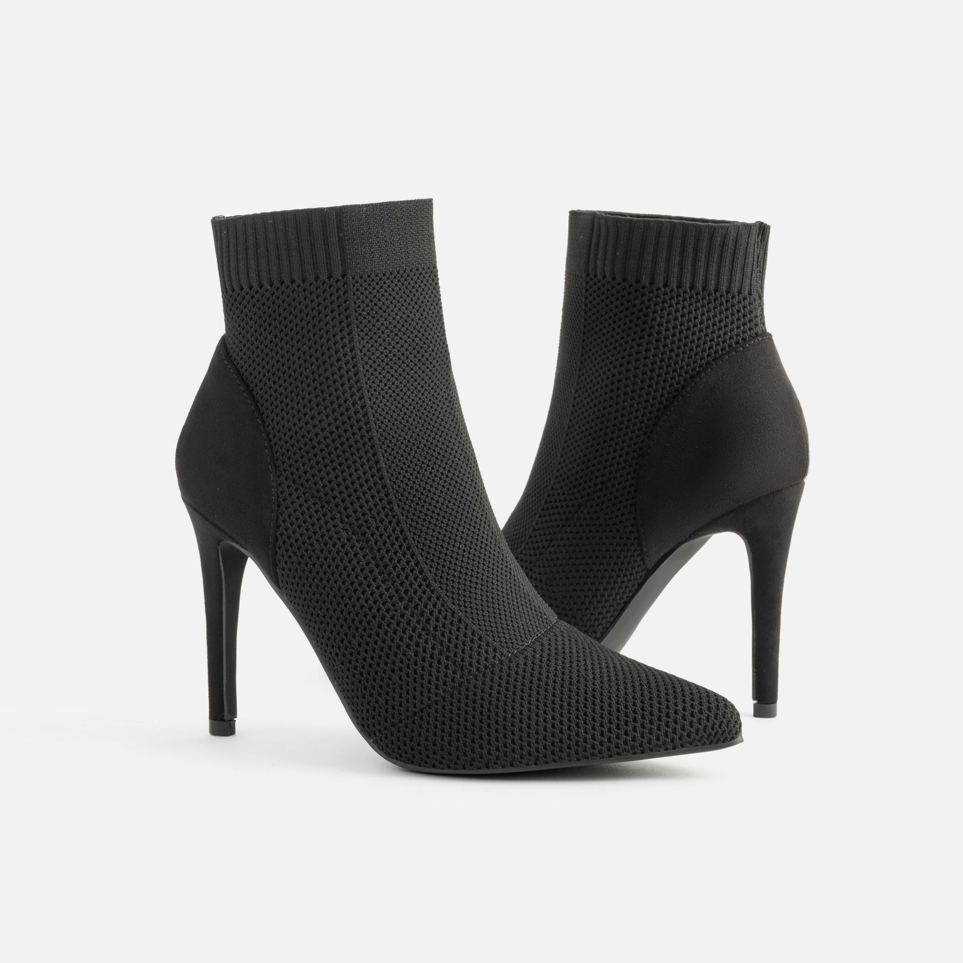 In-Stock 2024 Autumn and Winter Cross-Border European and American Foreign Trade Knitted Stiletto Women's Boots Pointed Toe Sock Boots Stretch Boots Slim Boots