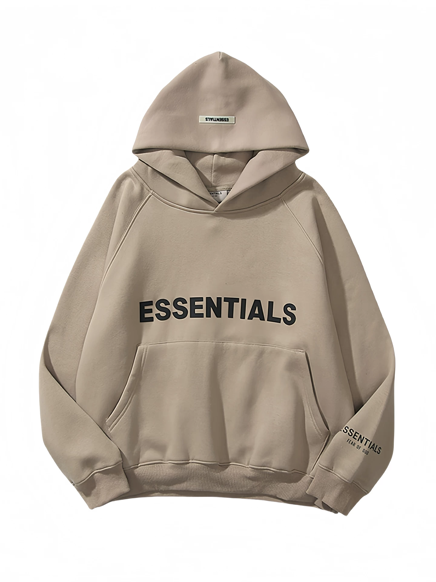 Fog Autumn and Winter European and American Style Essentials Laminated Stereo Letter Sweatshirt Hoodie for Men and Women with Fleece Lining