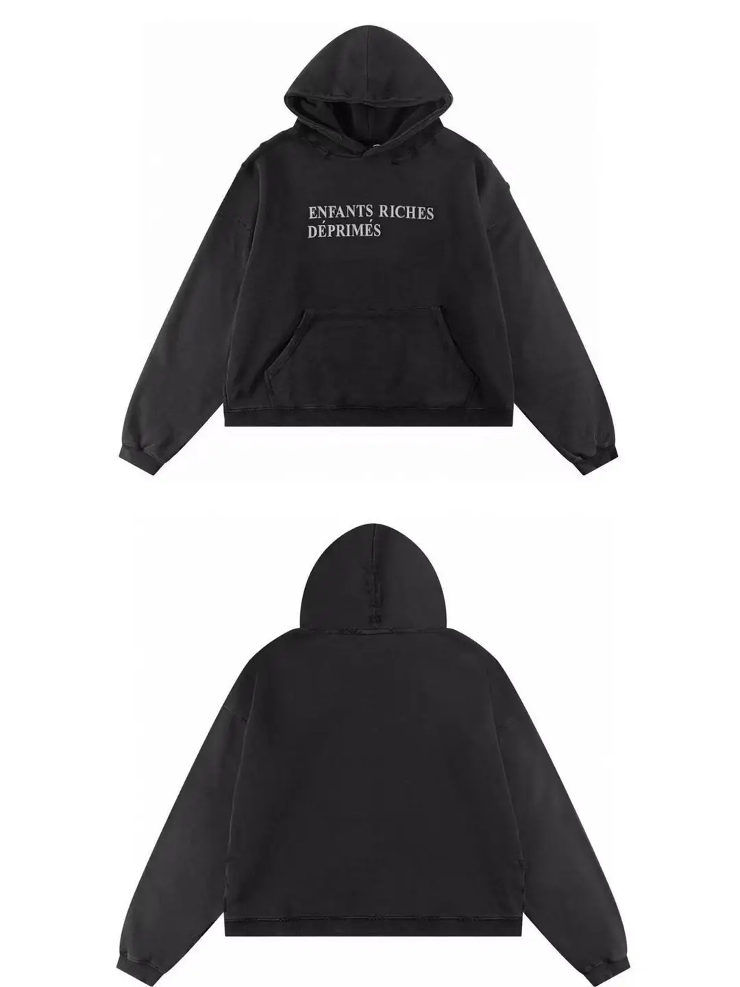 ERD melancholy rich second generation old destruction washed wormhole hoodie short width men's and women's Couple American tide Sweatshirt