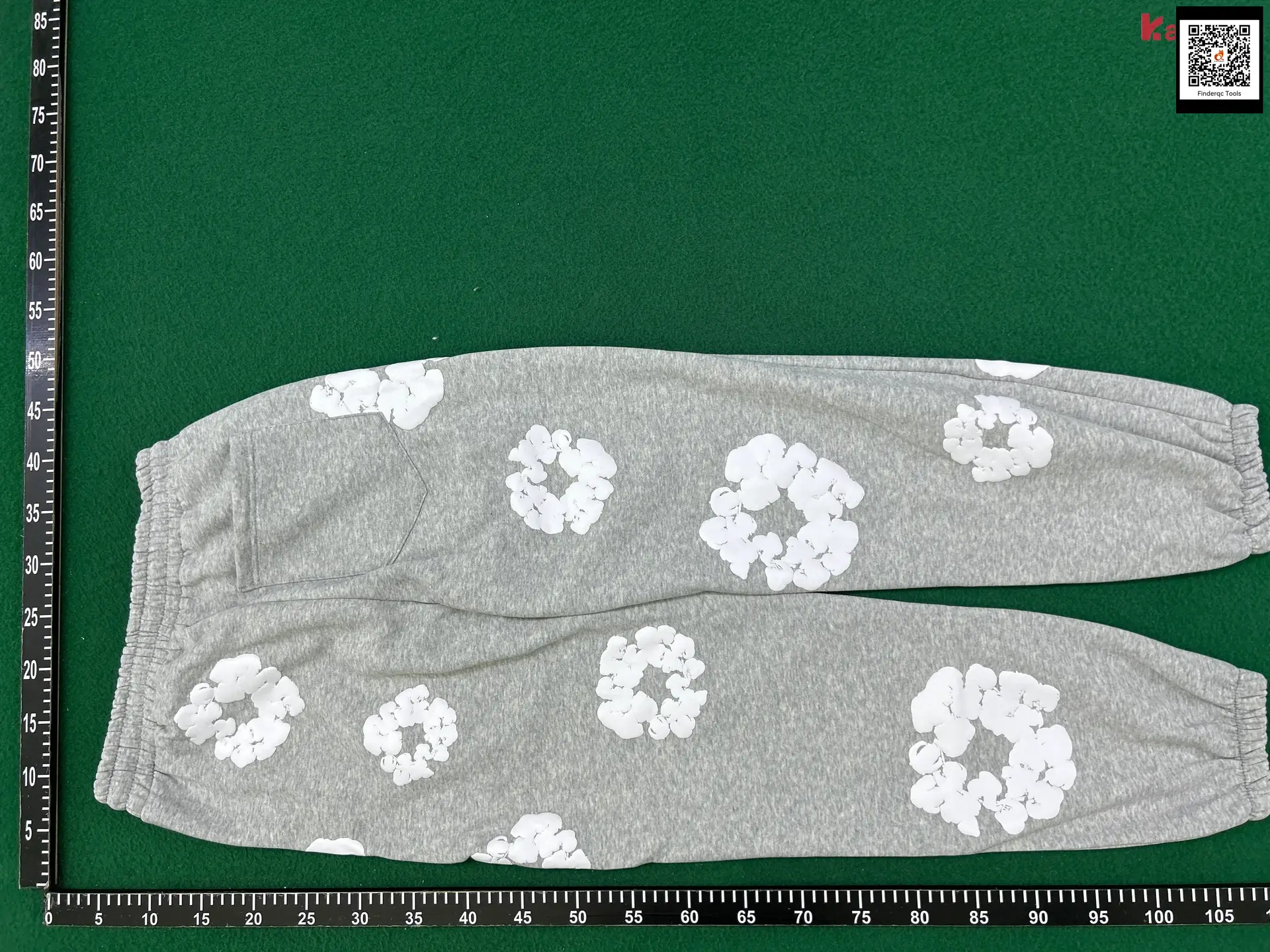 Grey Sweatpants with White Floral Print 911-718741