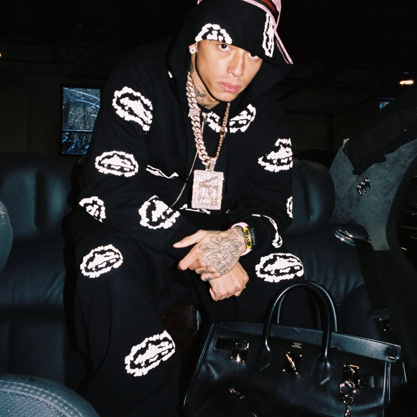 Corteiz heavyweight American street hip-hop foam printed zipper cardigan hooded sweatshirt trendy brand outerwear sweatpants
