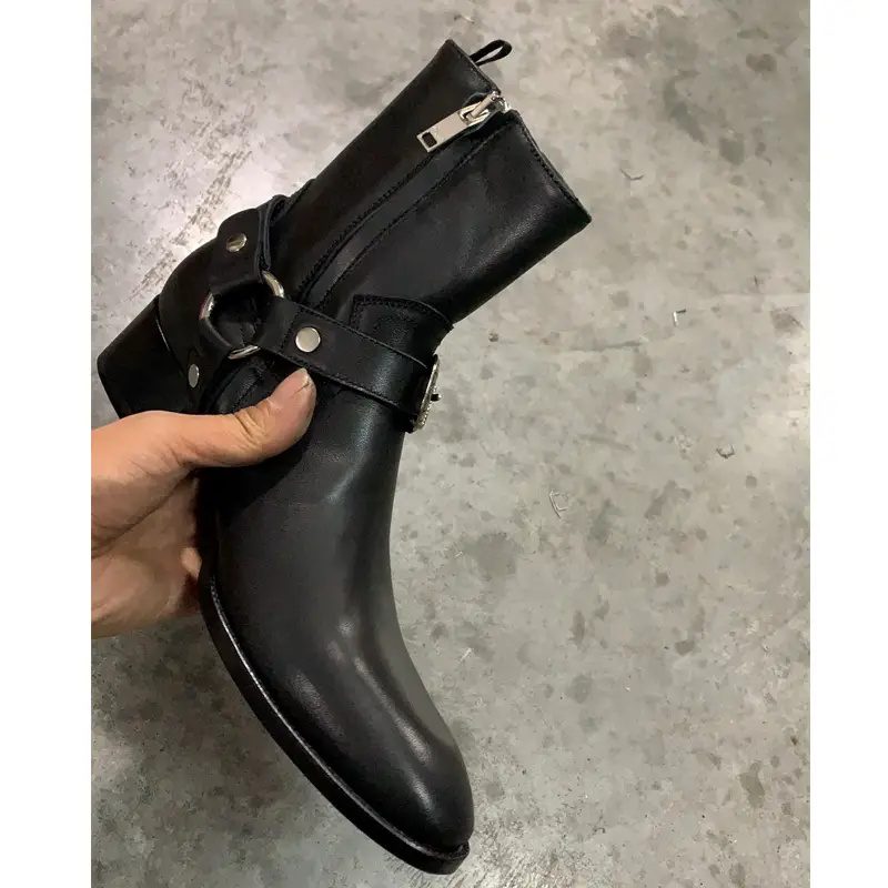 2025 Summer Fashion Chelsea Boot Chelsea Boots Men's Genuine Leather Buckle High Street Fashion Boots Men's Fashion
