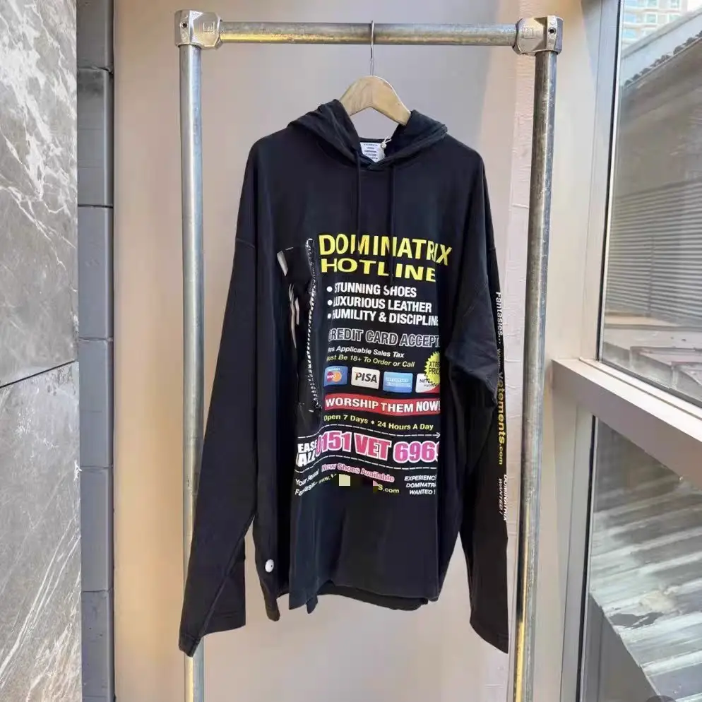 VTMNTS Dominatrix Hotline Long Sleeve T-Shirt Black