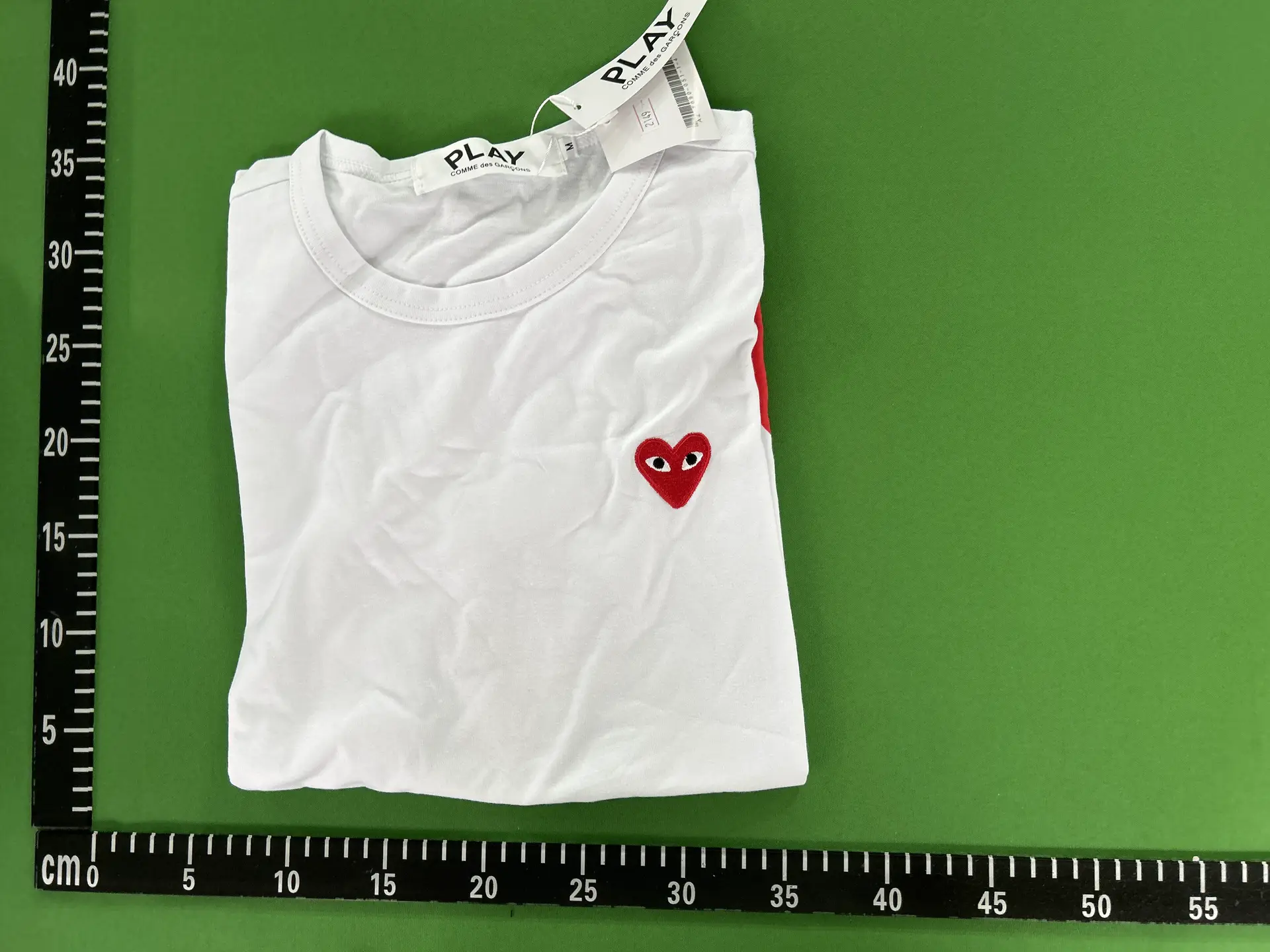 PLAY COMME des GARCONS White T-Shirt with Red Heart Logo