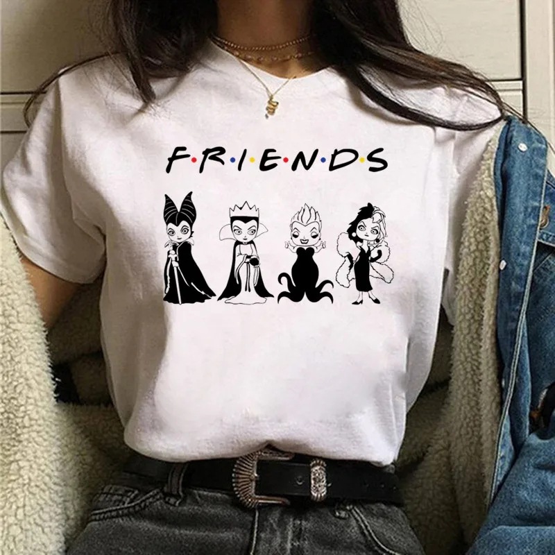 Cute Cartoon Villains Queen Print Women's T-Shirt