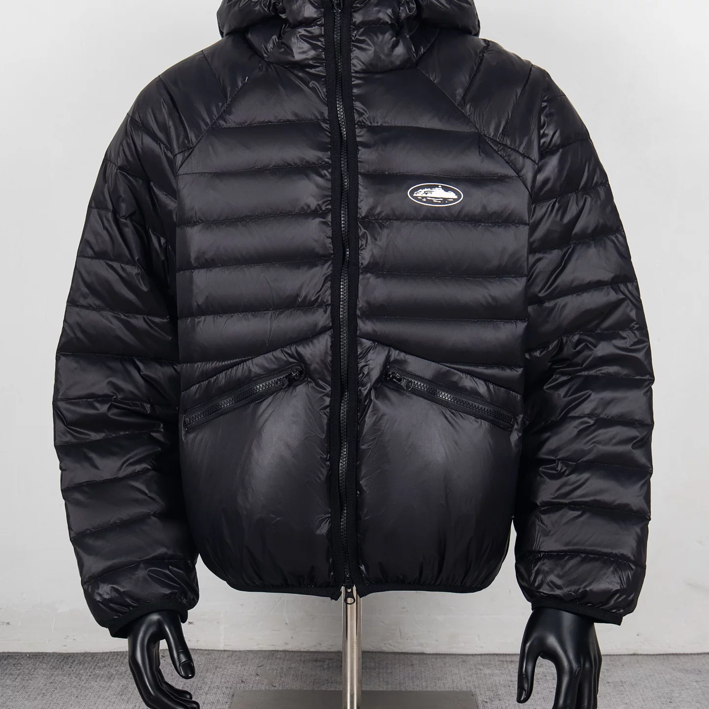 Corteiz Devil's Island American Tide White Duck Down Lightweight Rock Snail Rib Zipper Lightweight Down Jacket Coat