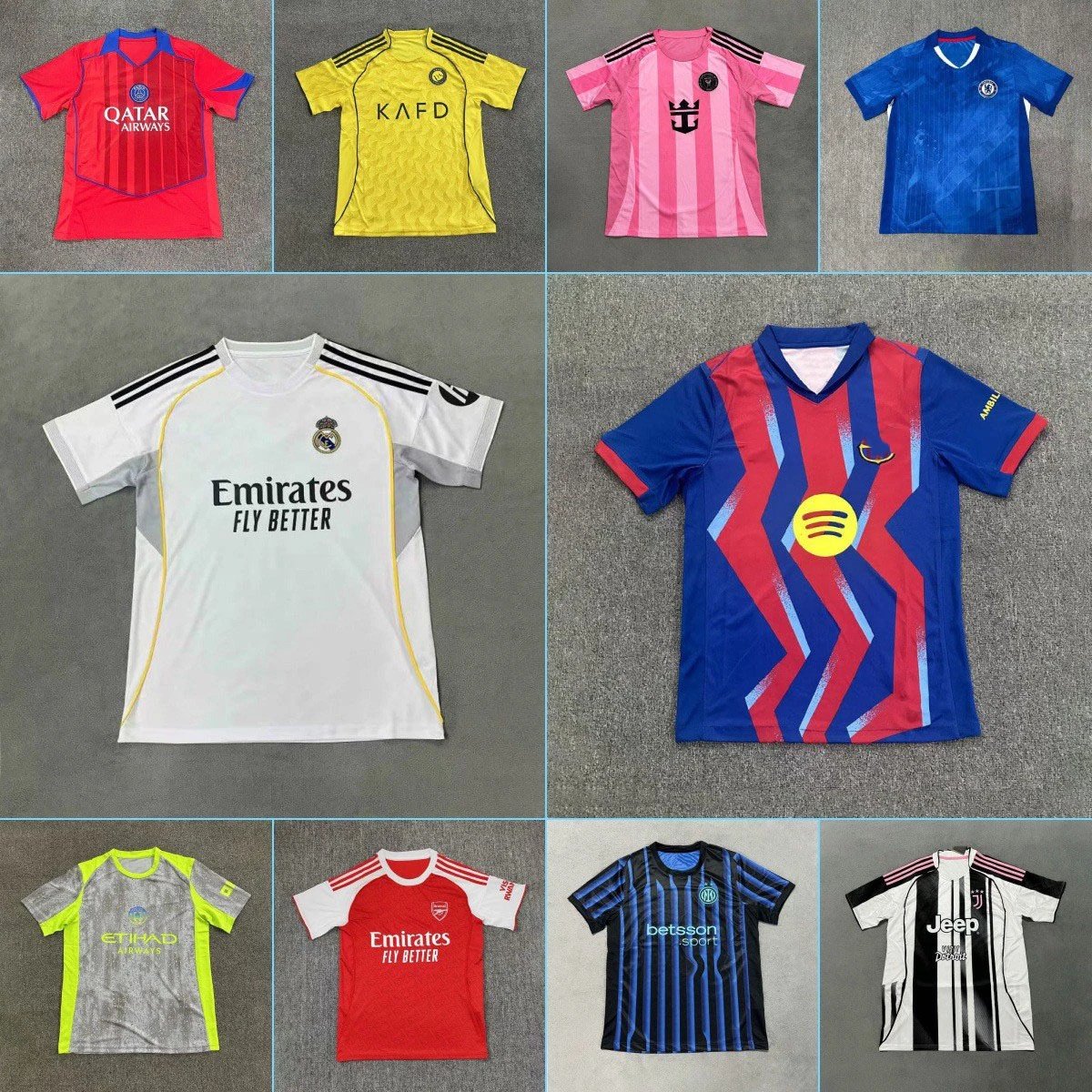 2526 Football Real Madrid jerseys Barcelona Manchester City Paris AC Inter Milan Chelsea Juve Dotte Miami football jersey Foto QC de WEIDIAN na Qualit.ly