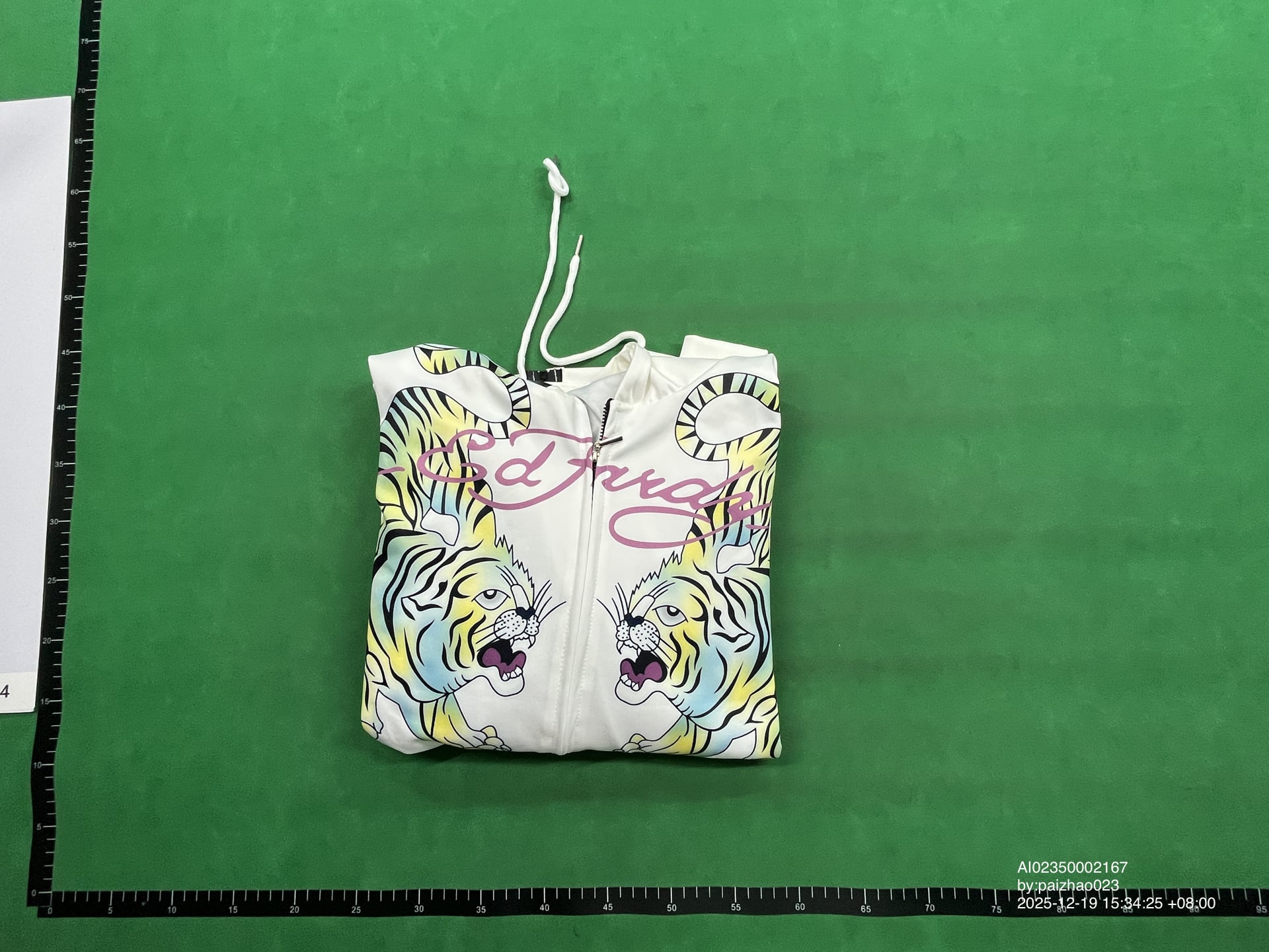 Ed Hardy Tiger and Rose Print Zipper Hoodie QC