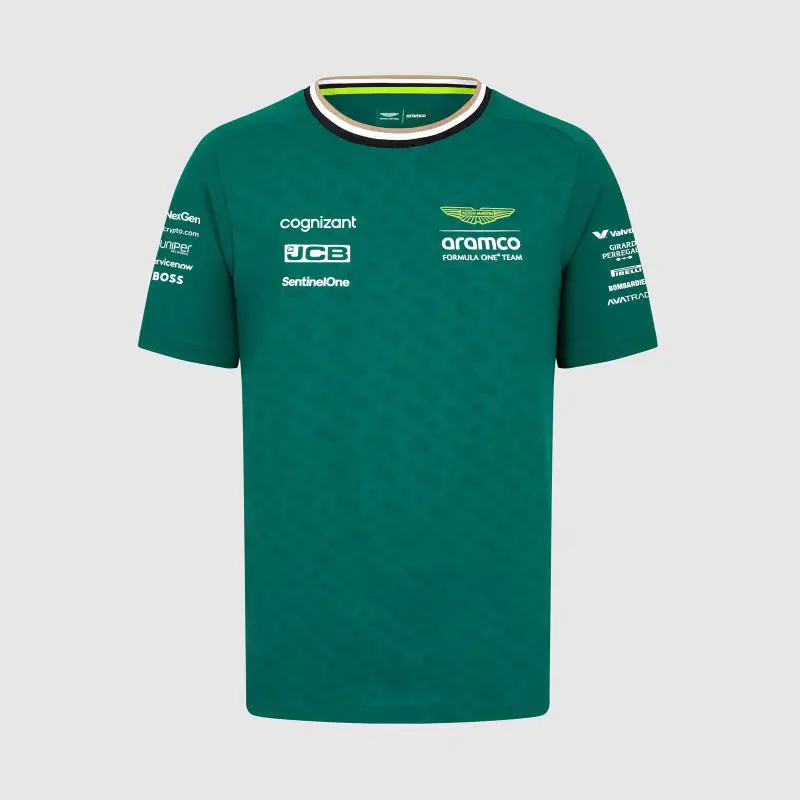 F1 Formula One Racing 2024 Amr24 Aston Martin Alonso Short Sleeve T-Shirt Round Neck Tee