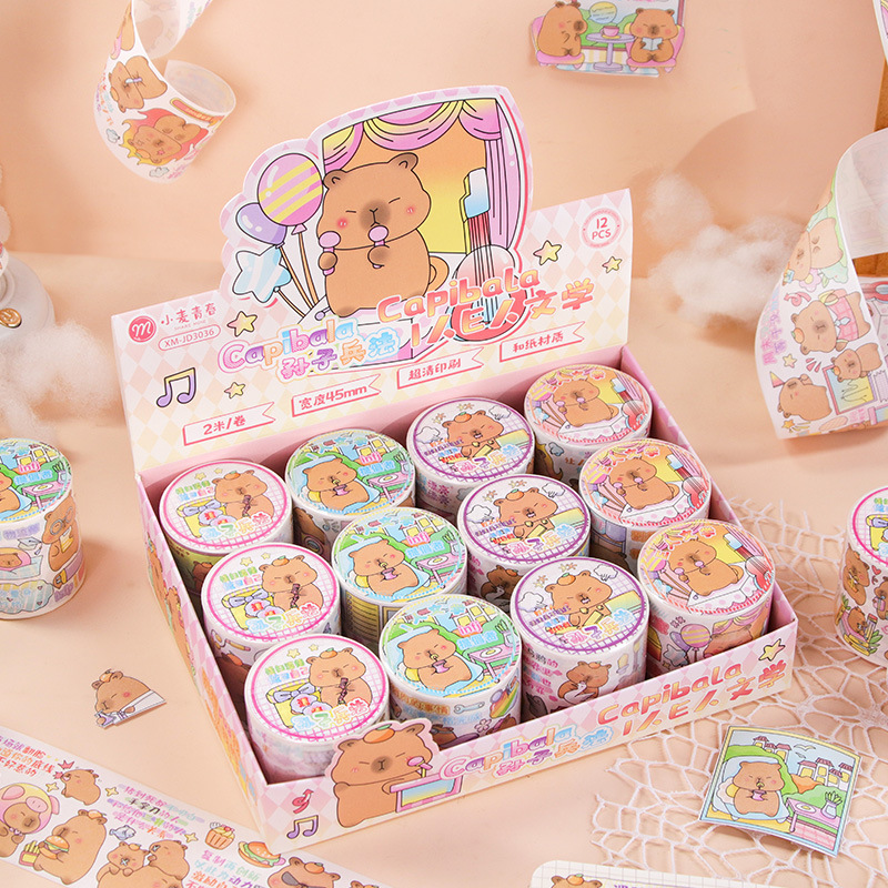 Capi Crazy Literature Handbook and Paper Tape High Color Value Creative Cute Handbook Material Color Decorative Pattern Paste