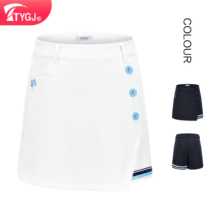 TTYGJ Golf Short Skirt Women's Anti-walking Pants Skirt Mid-high Waist Slim-fit Slimming Split Culottes Sports Pants
