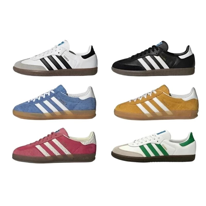 [Original quality. Shipping insurance. Seven days without reason] Adidas Samba training shoes black and white gray strawberry bear black low-top board shoes Gazelle samba training shoes flip horse hair Samba OG training long tongue silver leopard black and white gray pink navy blue clover low-top training