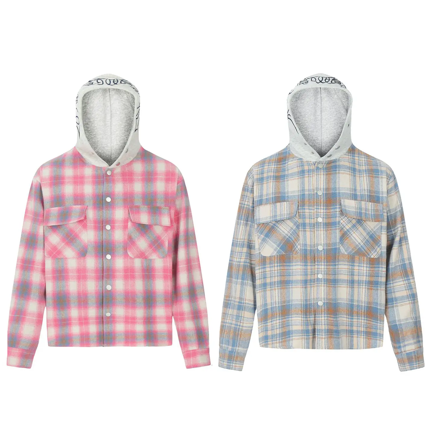 OREETA American Style Vintage Three-dimensional Pocket Plaid Jacket Trendy Brand Flannel Loose Casual Jacket for Men