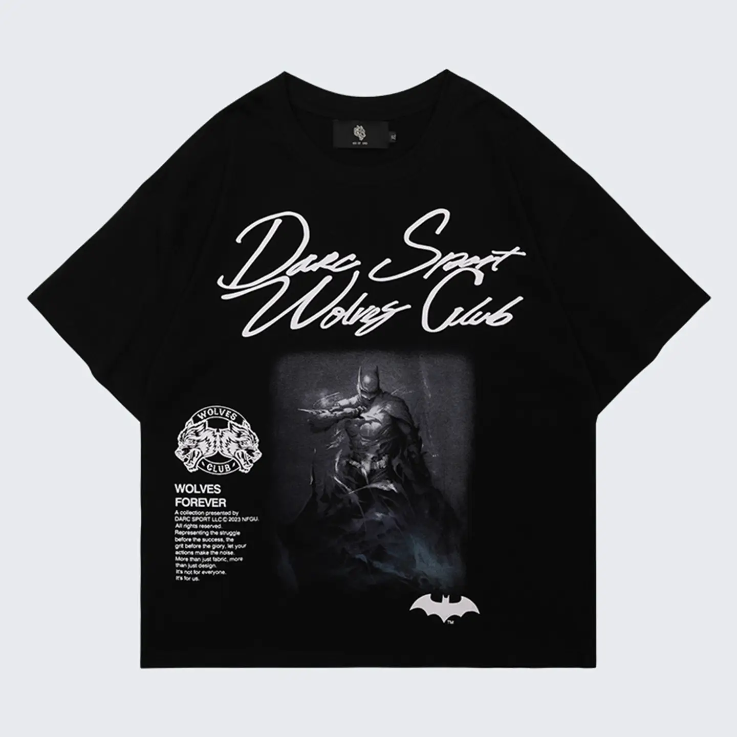 Wolf head fitness clothes men's top short sleeved training clothes T-shirt sports men's style American retro loose oversized summer