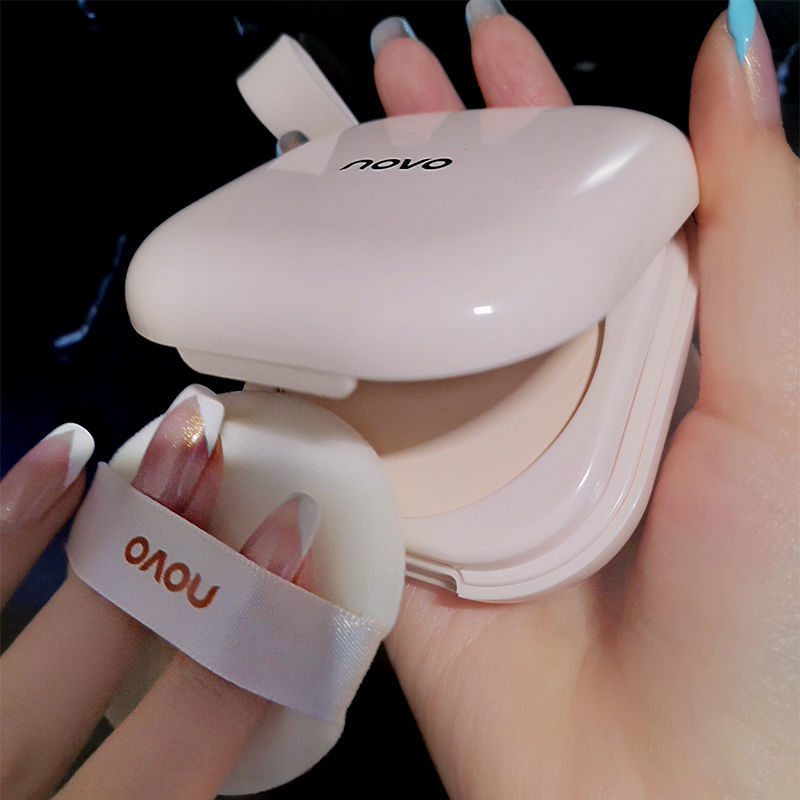 novo powder cake makeup honey powder new powder dry powder dry and wet dual-use oil control lasting concealer waterproof makeup