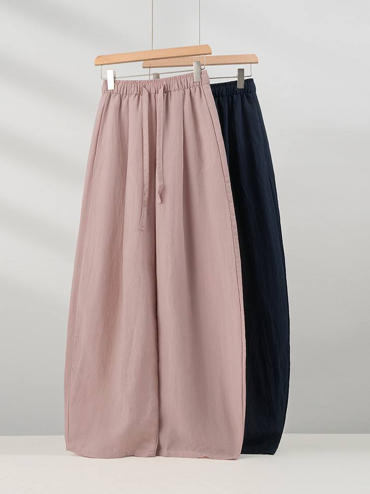 Old Money Style Women's Tencel Linen Pants, New Spring/Summer Casual Versatile Long Pants, Lightweight and Drapey, High-End Wide-Leg Pants