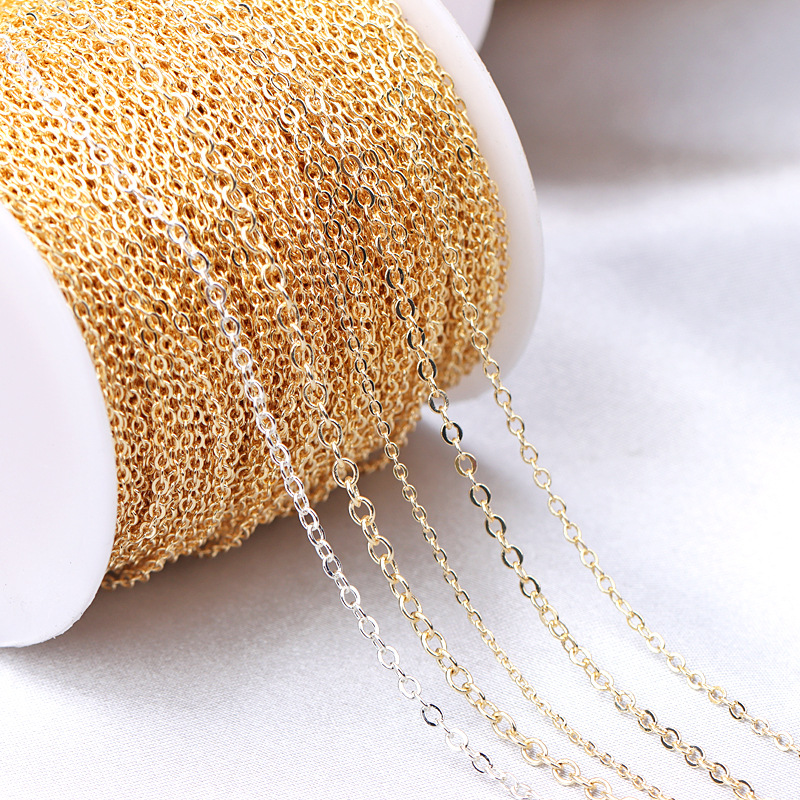 14K color retention bag gold chain homemade clavicle O-shaped necklace tail extension chain DIY bracelet thin neck chain material wholesale