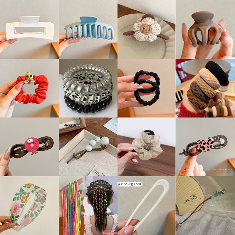 Korean-Style Cute Hair Clips for Children, Bb Clips, Shark Clips, Hairbands, Hairpins, Brooches, Earrings, Hair Styling Tools, Hairpin Collection