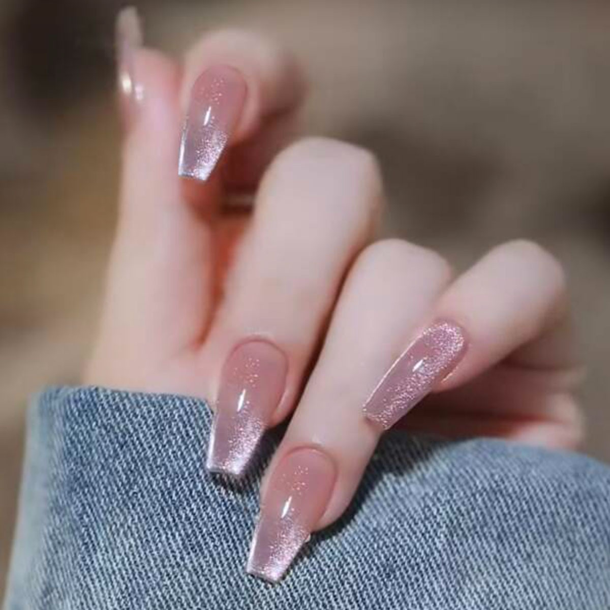 Crystal Small Bulb Cat Eye Wearable Nail Art Ice Cream Nail Stickers Removable Nails Whitening Finished Products Wholesale