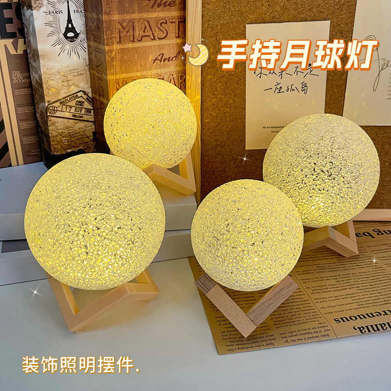 Creative Moon Night Light Led Decorative Atmosphere Lamp Bedroom Dormitory Bedside Lamp for Best Friend Birthday Gift Ornaments