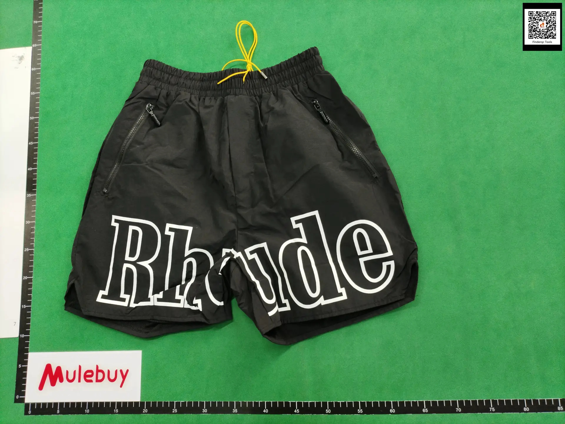 Rh shorts J Woven Yellow Rope Missing Corner Cut Out White letter