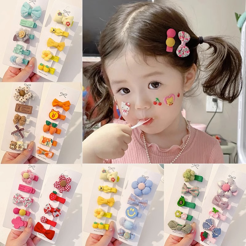 Children's Infant Safety Hairpin Cute Super Cute No Hair Injury Baby Hair Clip Girls' Baby All-inclusive Cloth Hairpin