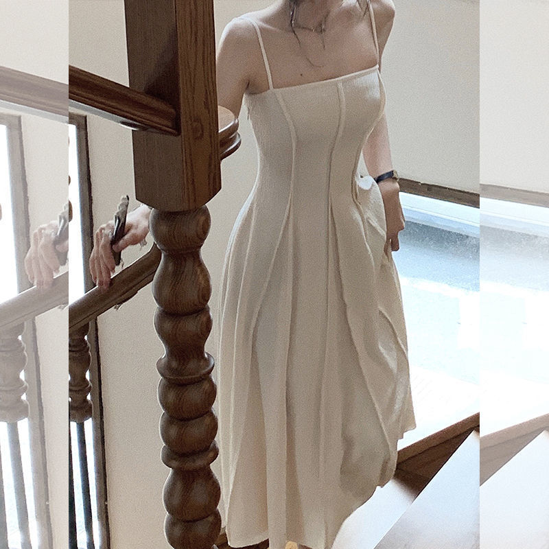 2026 Summer New Vintage Sexy Spaghetti Strap Dress Women's Fashion Niche Design Unique Long Dress Trendy Dress