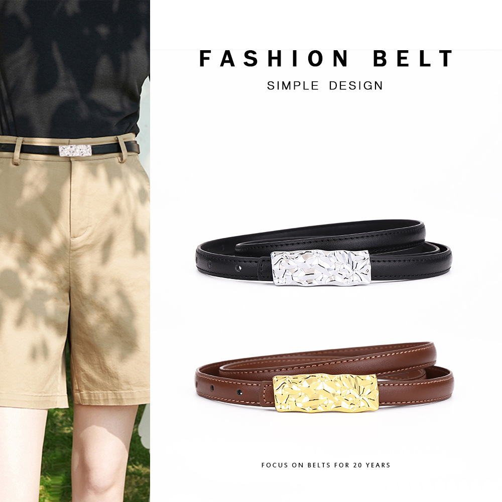 Belt for Women, Versatile Accessory, Dress Belt, Brown Thin Belt, Women's Decorative Belt with a High-End Feel, Business Style, in Stock